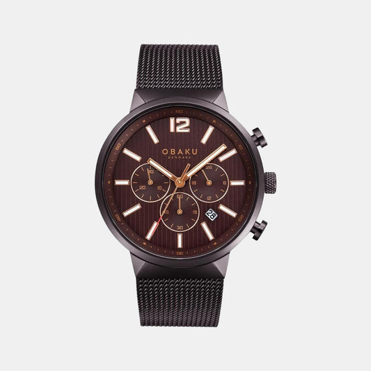 Male Brown Analog Stainless Steel Watch V180GCNNMN