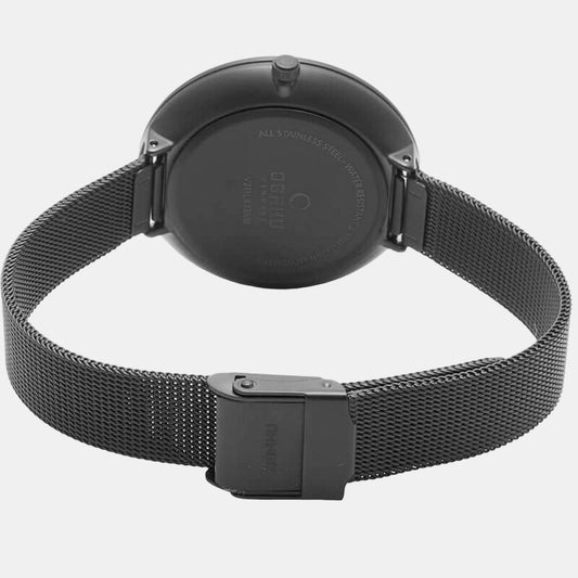 Viol-Charcoal Women Quartz Black Dial Analog Stainless Steel Watch V211LXBBMB Obaku 34 mm Round Quartz watch