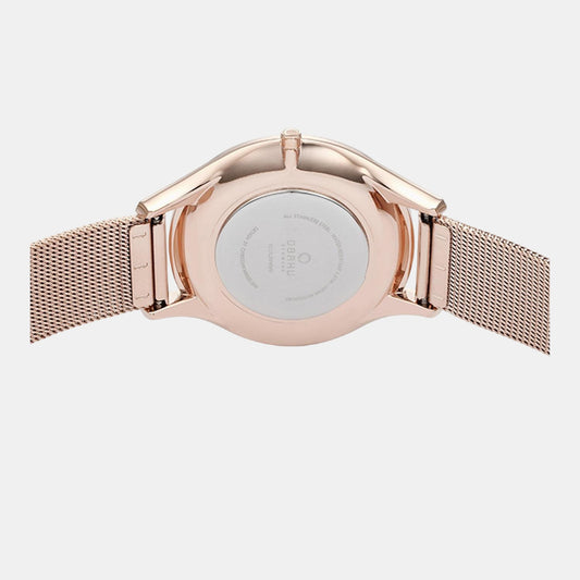 Fin Rose Women Quartz Mother Of Pearl Dial Analog Stainless Steel Watch V217LXVWMV Obaku 36 mm Round Quartz watch