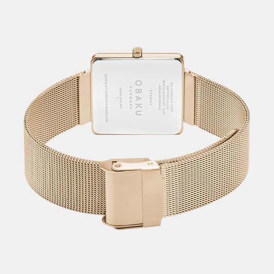 Kvadrat-Gold Women Quartz Blue Dial Analog Stainless Steel Watch V236LXVLMV Obaku 35 mm Round Quartz watch