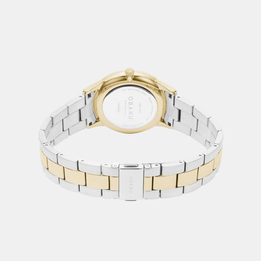 Lyng Lille Macaw Men Quartz Two Tone Dial Analog Stainless Steel Watch V247LXGLSF Obaku 35 mm Round Quartz watch