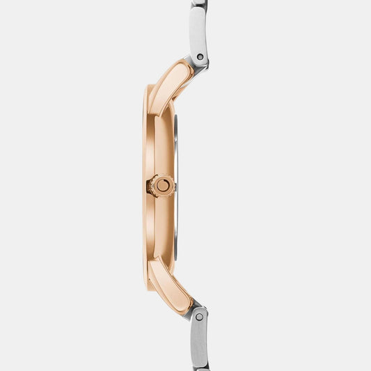 Lyng Lille Flame Women Quartz Two Tone Dial Analog Stainless Steel Watch V247LXVVSH Obaku 35 mm Round Quartz watch