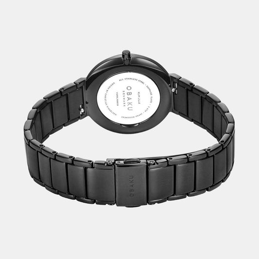 Klip Lillie Dark Women Quartz Black Dial Analog Stainless Steel Watch V258LXBBSB Obaku 40 mm Round Quartz watch