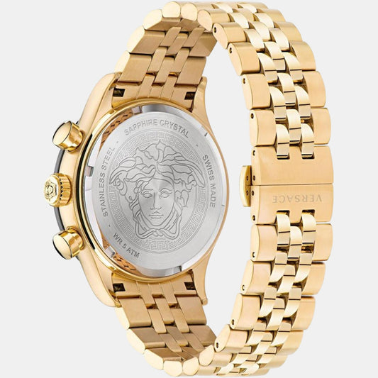 Hellenyium Men Quartz Black Dial Chronograph Stainless Steel Watch VE2U00622 Versace 44 mm Round Quartz watch