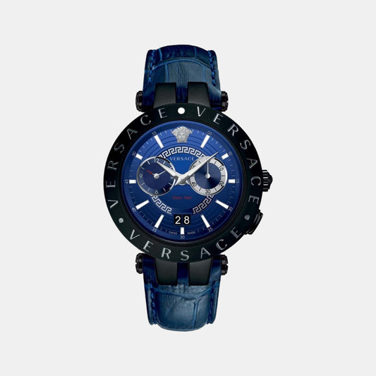 Male Blue Analog Leather Watch VEBV00419