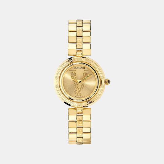 Female Gold Analog Stainless Steel Watch VEZ400421