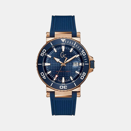 Male Blue Analog Leather Watch Y36004G7