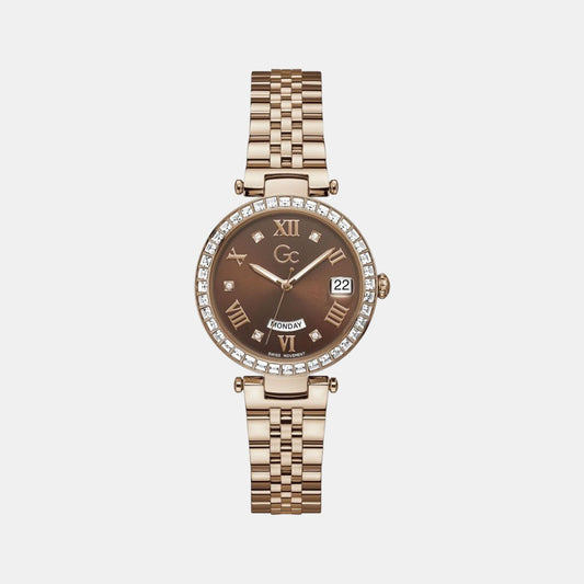 Female Brown Analog Stainless Steel Watch Z01009L4MF