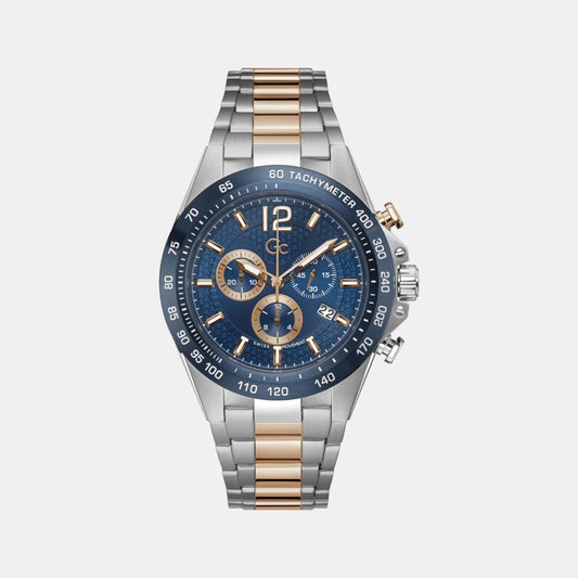 Male Blue Stainless Steel Chronograph Watch Z07004G7MF