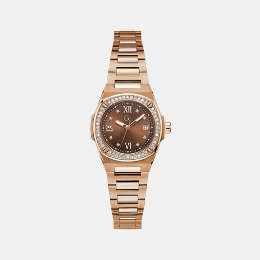 Female Brown Analog Stainless Steel Watch Z12002L4MF