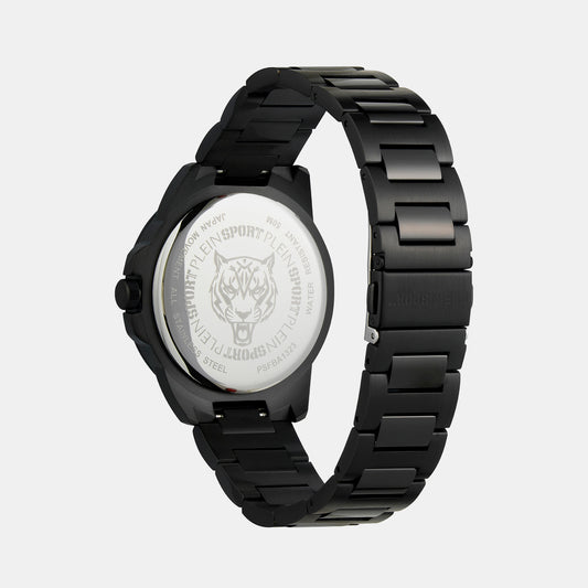 Touchdown Men Quartz Black Dial Analog Stainless Steel Watch PSFBA1323 Plein Sports 44 mm Round Quartz watch