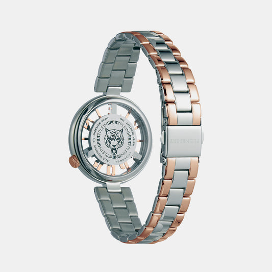 Tiger Luxe Women Quartz Silver Dial Analog Stainless Steel Watch PSMBA0423 Plein Sports 36 mm Round Quartz watch