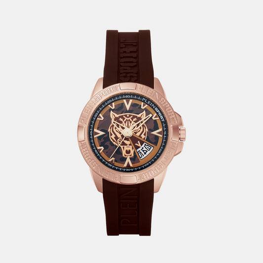 Touchdown Male Brown Analog Silicon Watch PSFBA0323