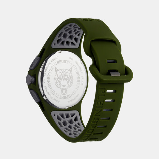 Thunderstorm Men Quartz Green Dial Chronograph Silicone Watch PSABA0323 Plein Sports 43 mm Round Quartz watch