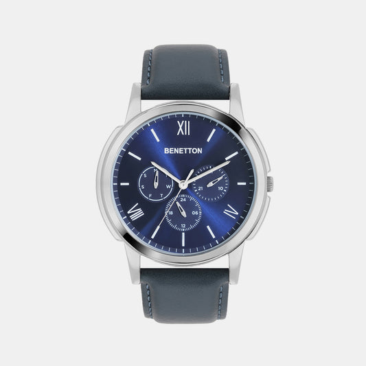 Iconic Blue Male Multifunction Analog Leather Watch UWUCG0802