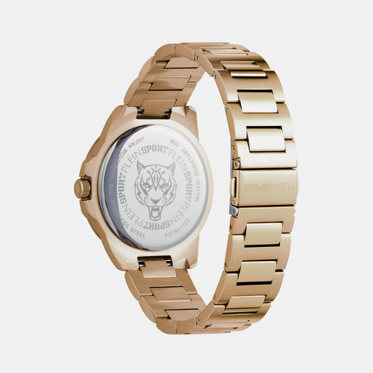 Touchdown Men Quartz Gold Dial Analog Stainless Steel Watch PSFBA1123 Plein Sports 44 mm Round Quartz watch