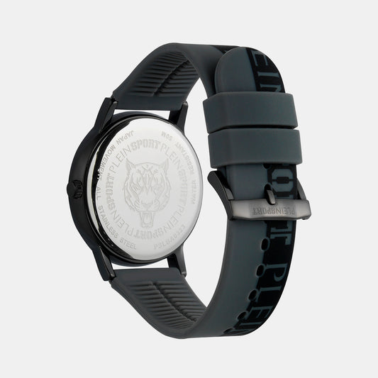 Men Quartz Black Dial Analog Silicone Watch PSLBA0323 Plein Sports 44 mm Round Quartz watch