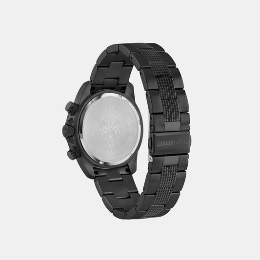 Hurricane Men Quartz Black Dial Chronograph Stainless Steel Watch PSDBA1023 Plein Sports 44 mm Round Quartz watch