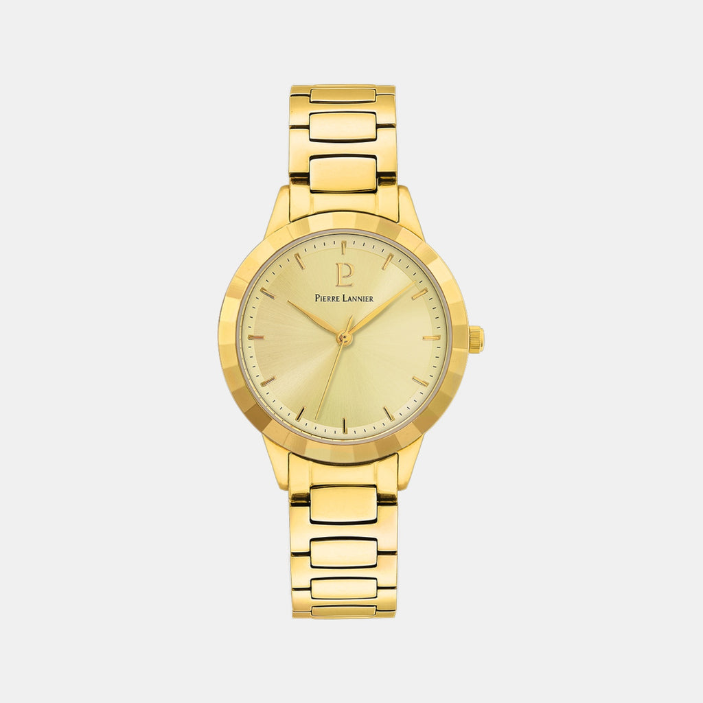 Galiera Women Quartz Gold Dial Analog Stainless Steel Watch 003L542