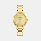 Galiera Women Quartz Gold Dial Analog Stainless Steel Watch 003L542