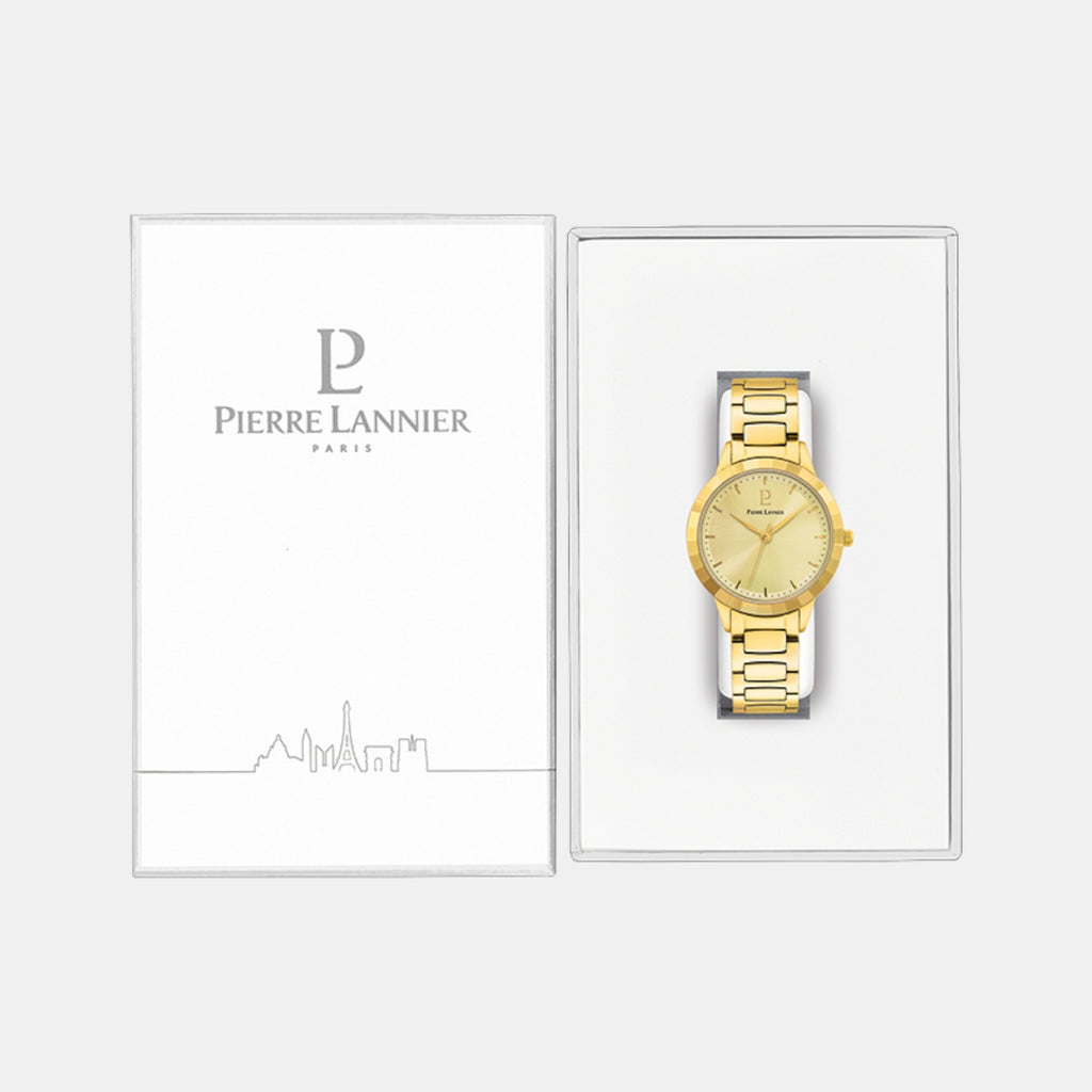 Galiera Women Quartz Gold Dial Analog Stainless Steel Watch 003L542