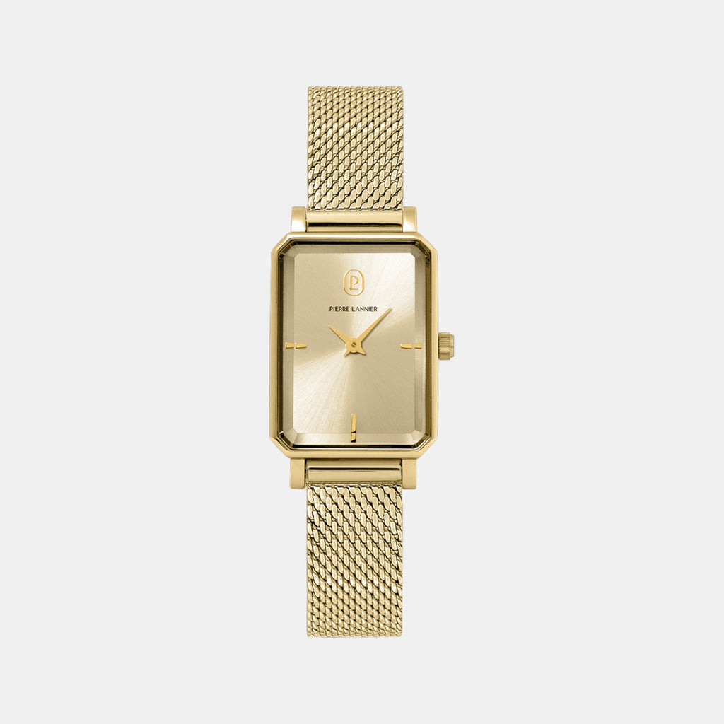 Ariane Women Quartz Gold Dial Analog Mesh Watch 006L542
