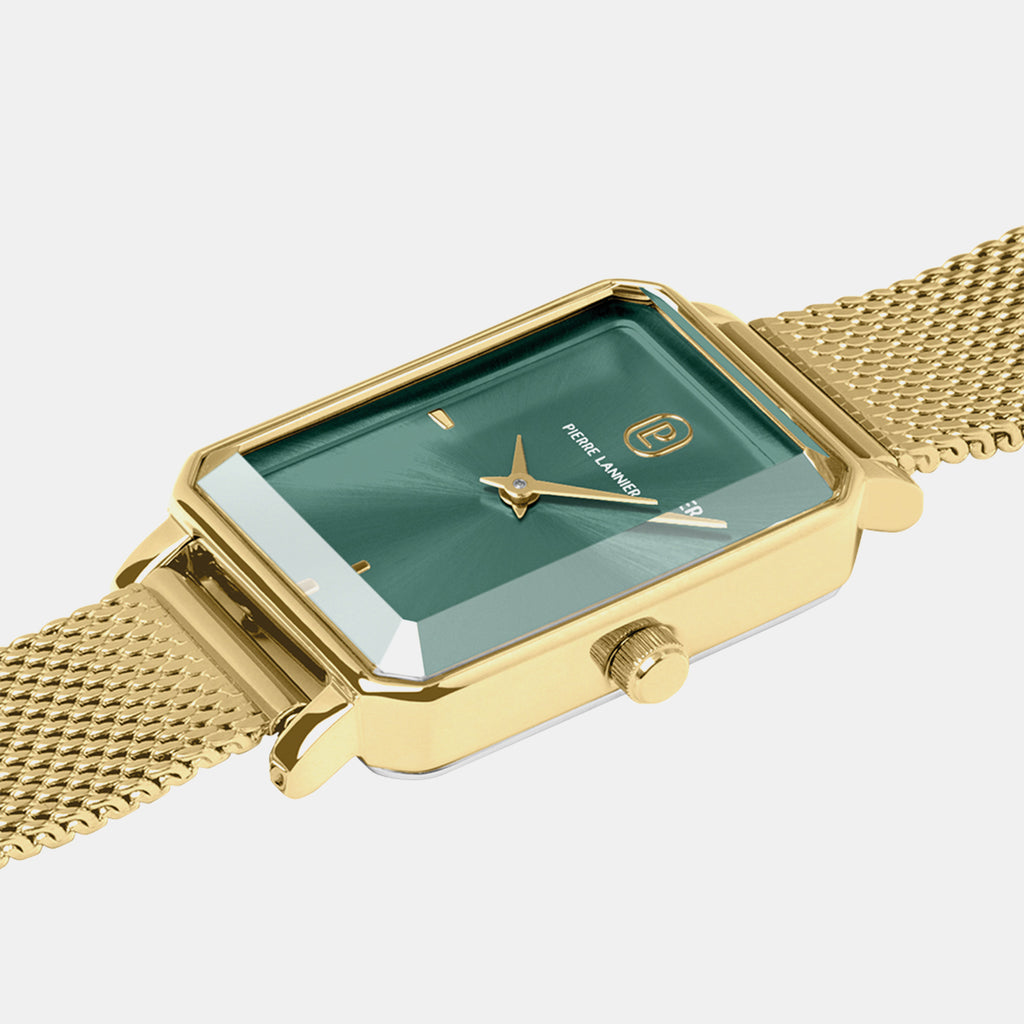 Ariane Women Quartz Green Dial Analog Stainless Steel Watch 006L572