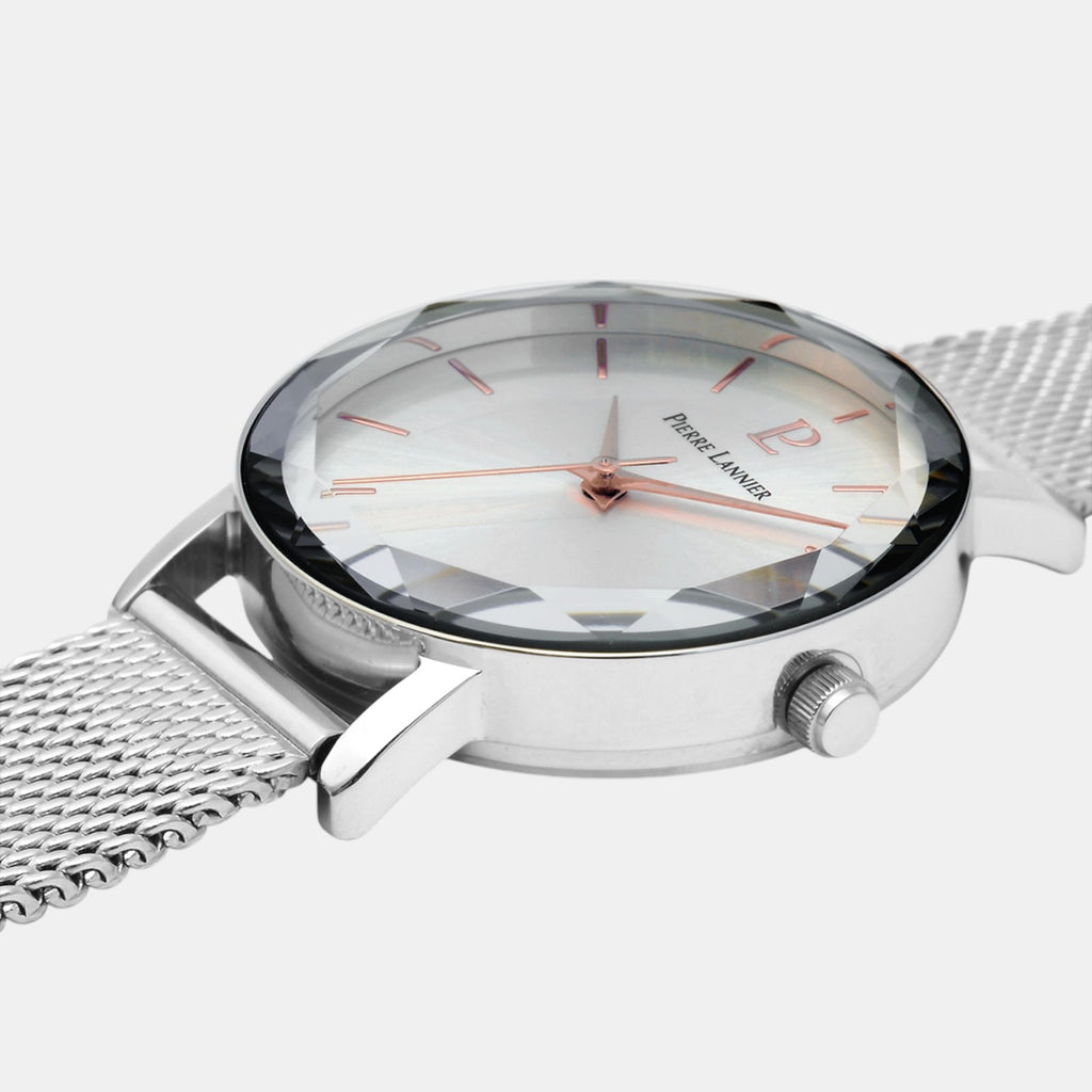 Pierre Lannier Multiples Women Quartz Silver Dial Analog Stainless Steel Watch 009M628-3