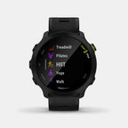 Forerunner Men Quartz Black Dial Digital Silicone Watch 010-02562-14 Forerunner 55-black
