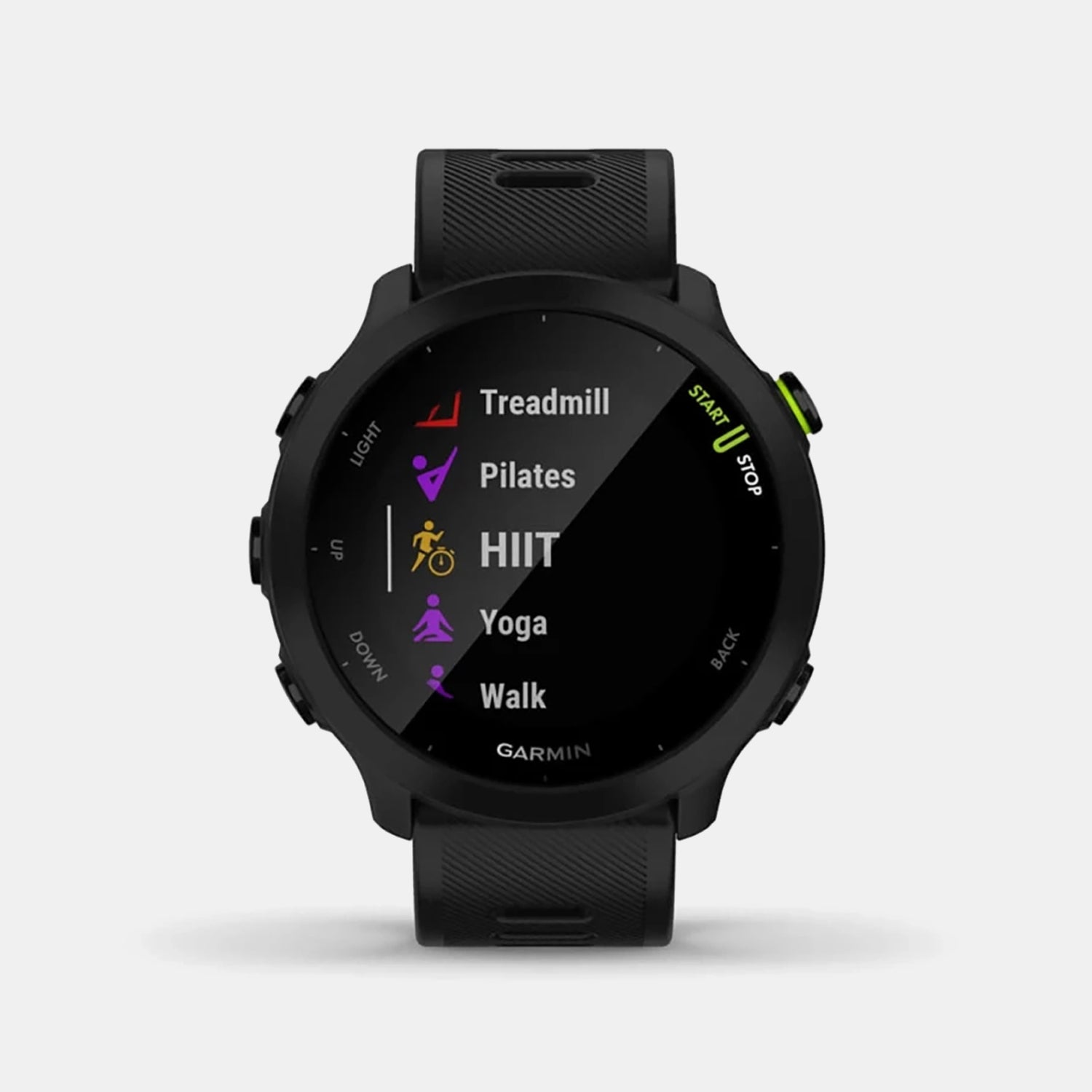 Forerunner Men Quartz Black Dial Digital Silicone Watch 010-02562-14 Forerunner 55-black
