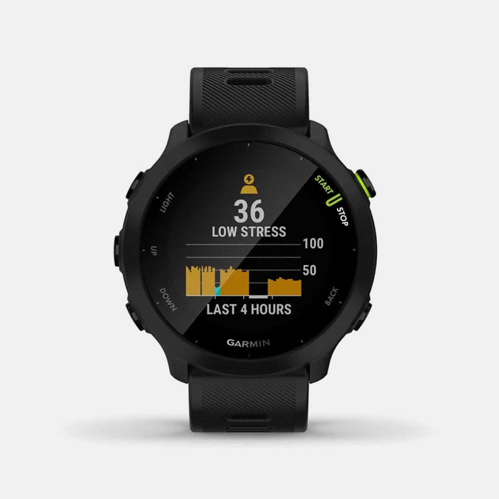 Forerunner Men Quartz Black Dial Digital Silicone Watch 010-02562-14 Forerunner 55-black