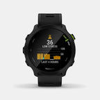 Forerunner Men Quartz Black Dial Digital Silicone Watch 010-02562-14 Forerunner 55-black