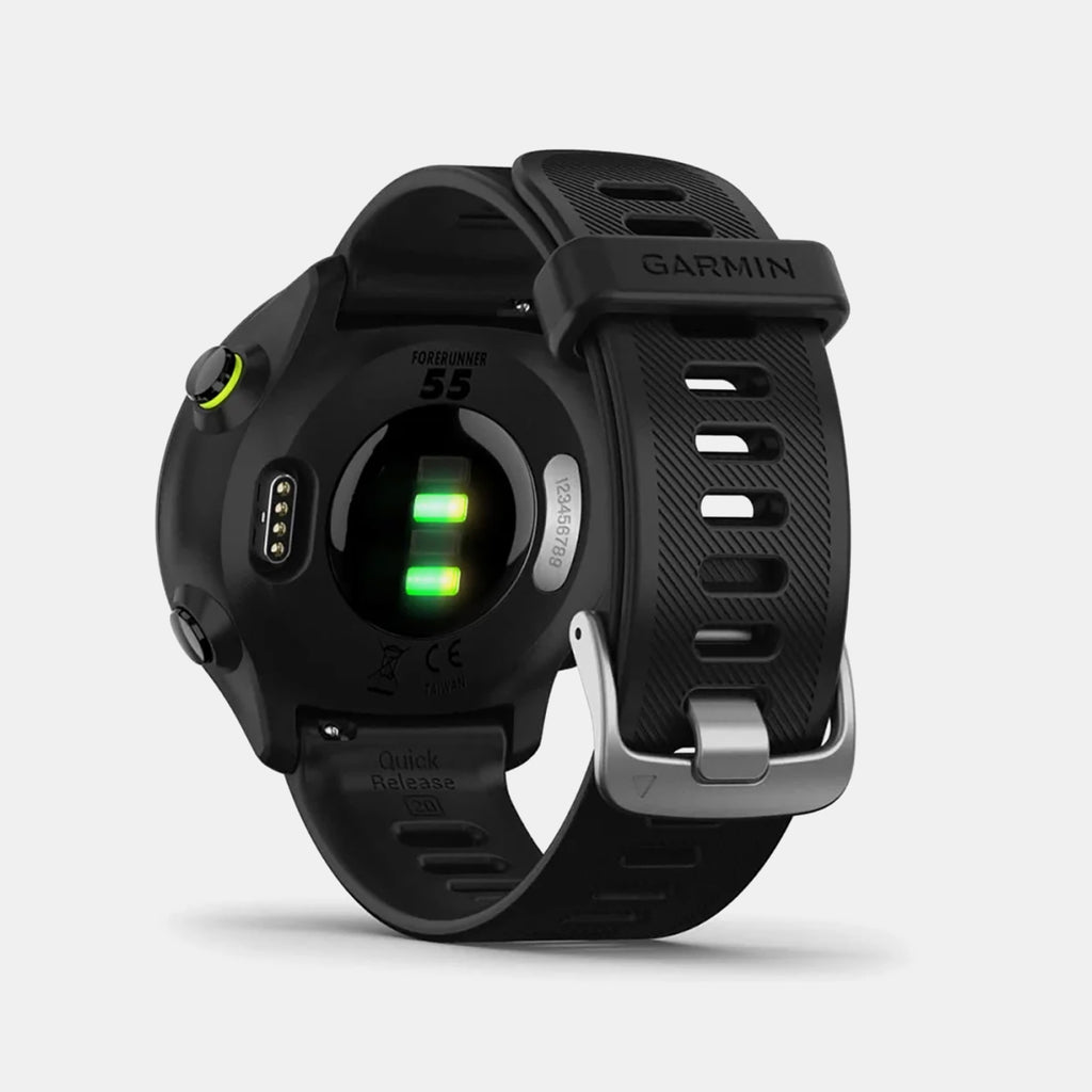 Forerunner Men Quartz Black Dial Digital Silicone Watch 010-02562-14 Forerunner 55-black