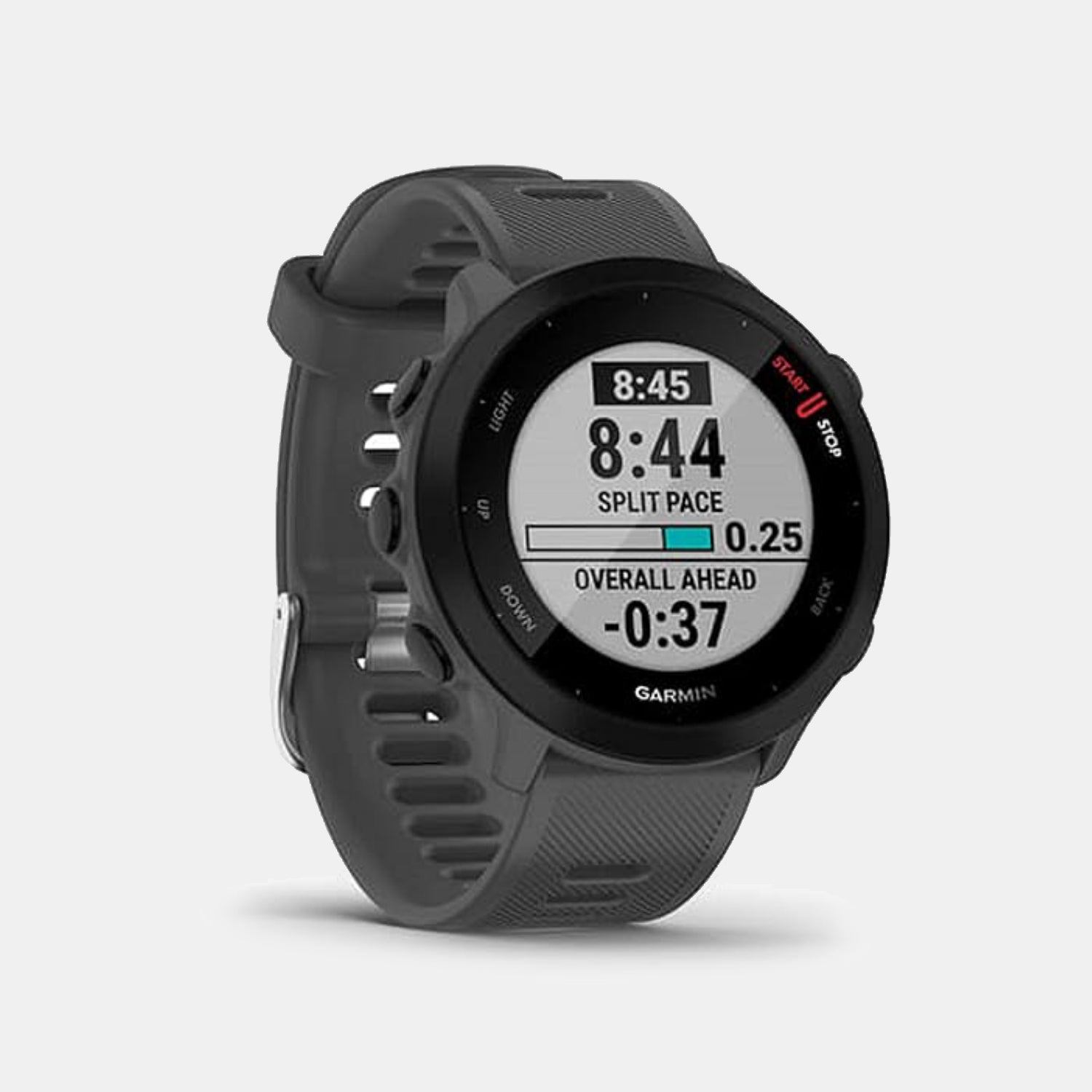 Unisex Quartz Black Dial Digital Silicone Watch 010-02562-53 FORERUNNER 55