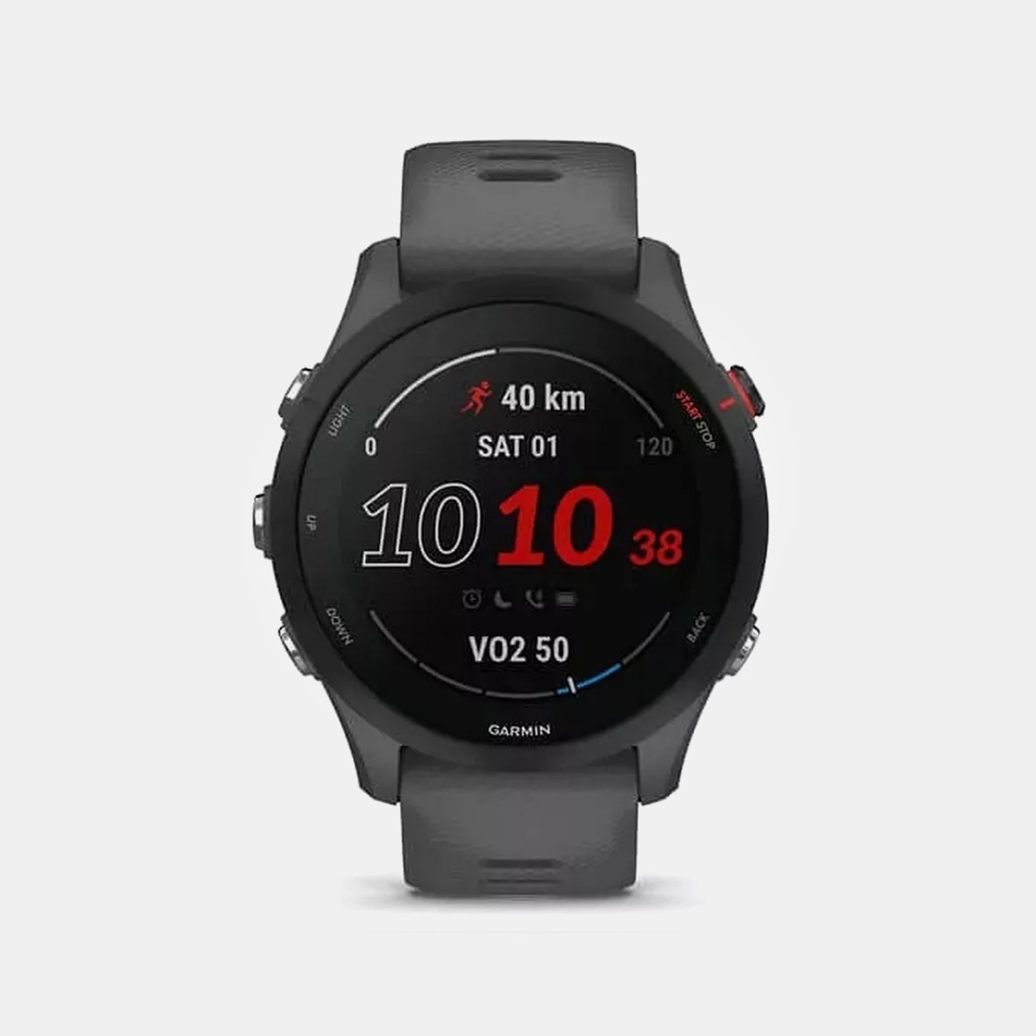 Forerunner 255 Unisex Black Dial Digital Silicone Watch 010-02641-10