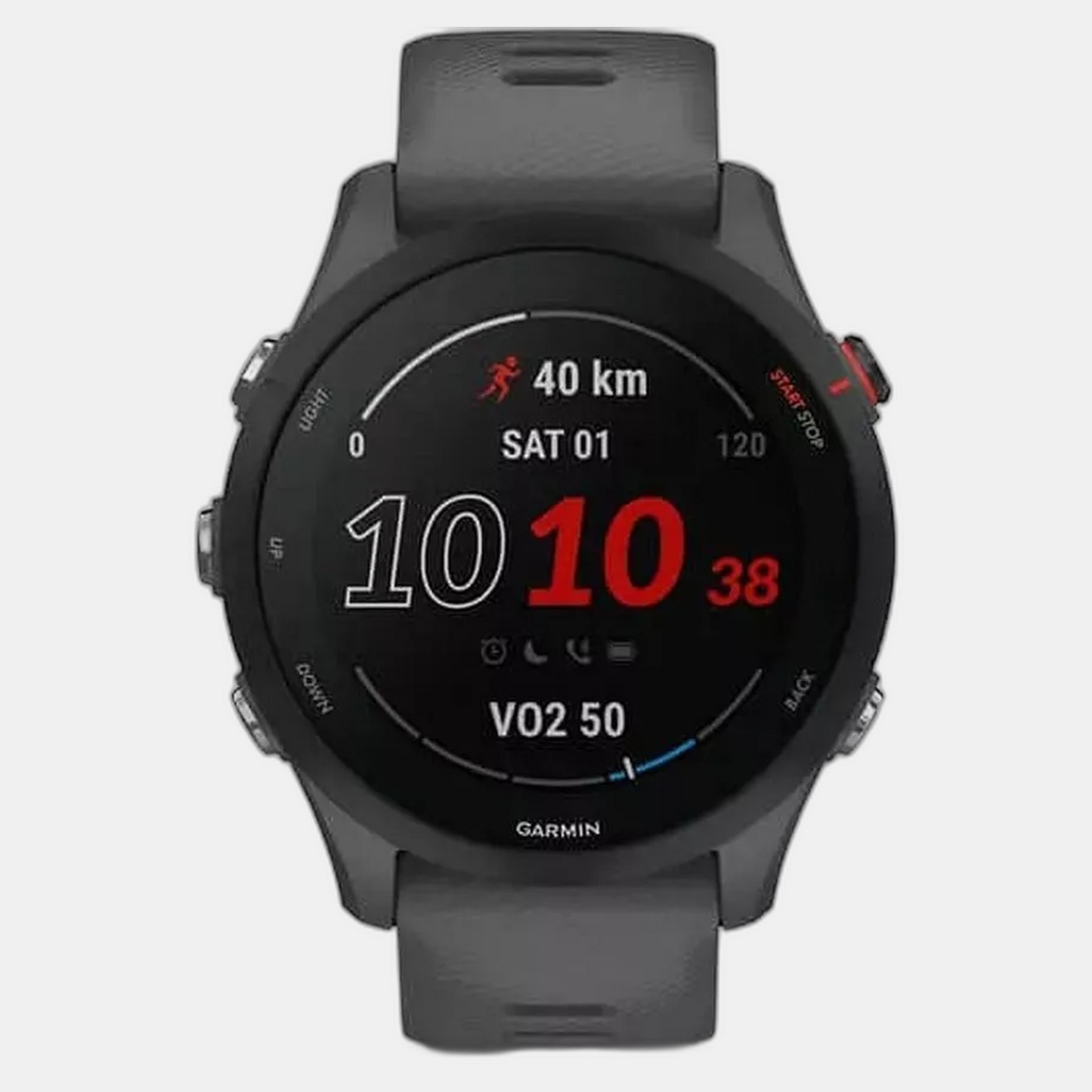 Forerunner 255 Unisex Black Dial Digital Silicone Watch 010-02641-10