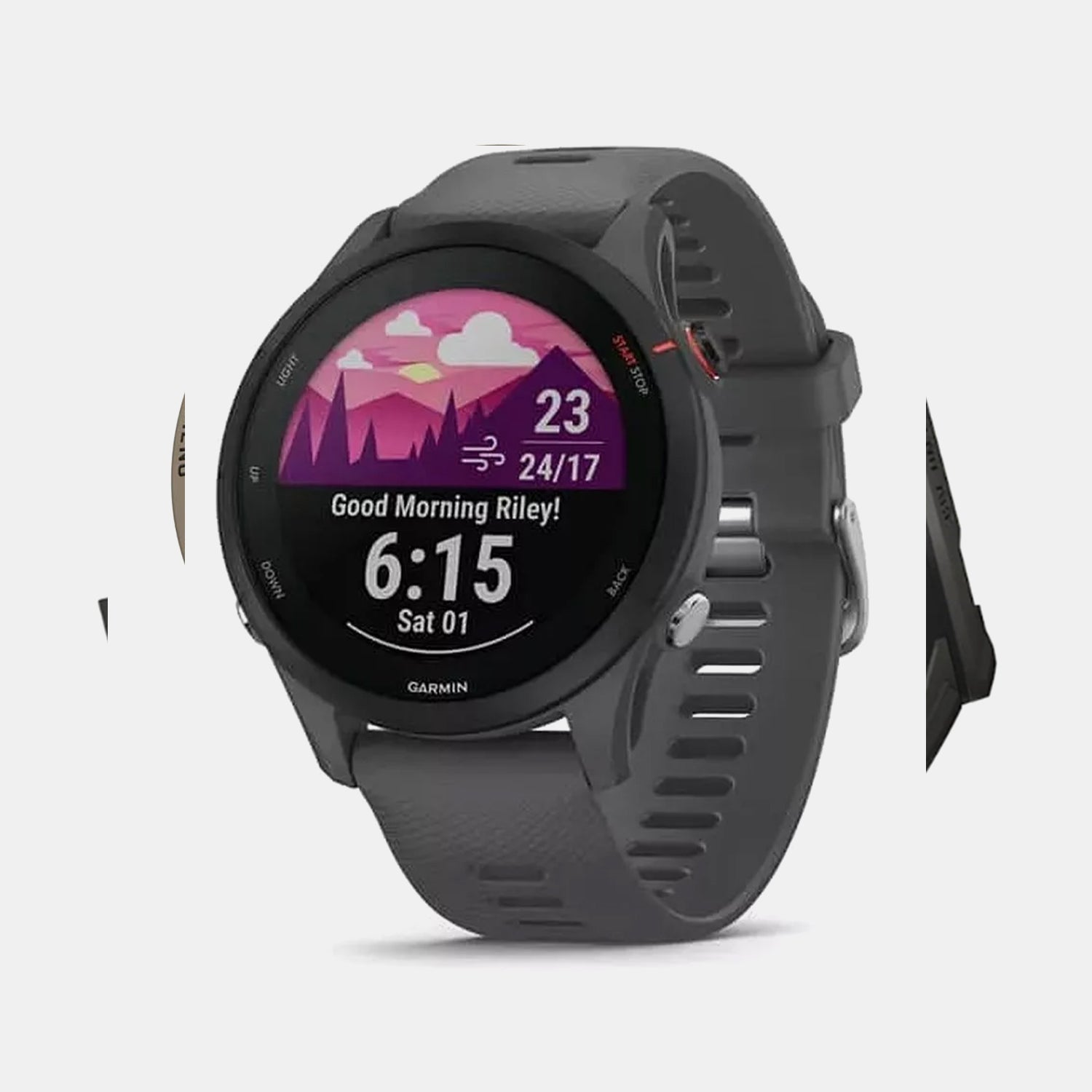 Forerunner 255 Unisex Black Dial Digital Silicone Watch 010-02641-10