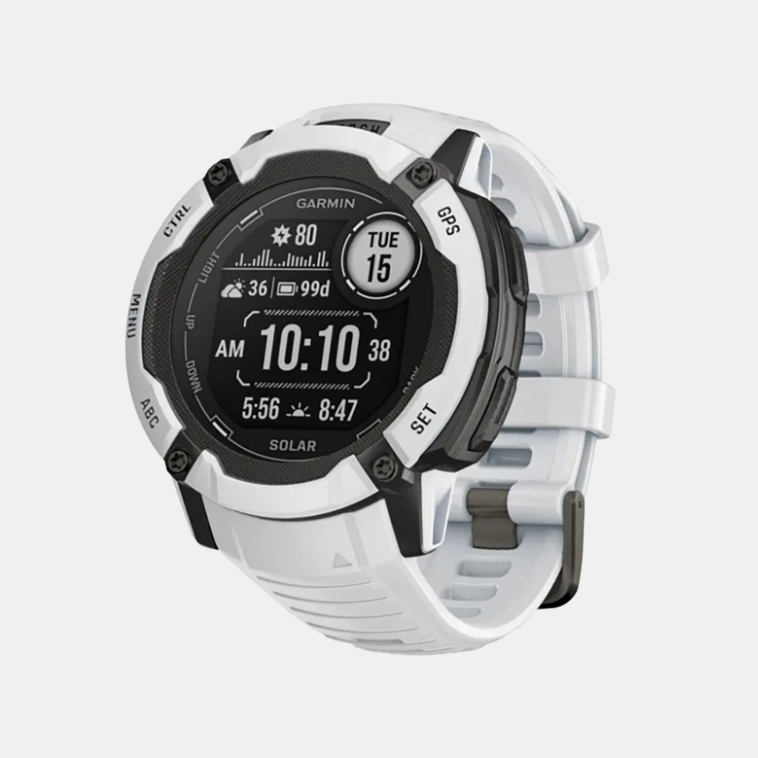 Standard Men Solar White Dial Digital Silicone Watch 010-02805-04 Instinct 2x