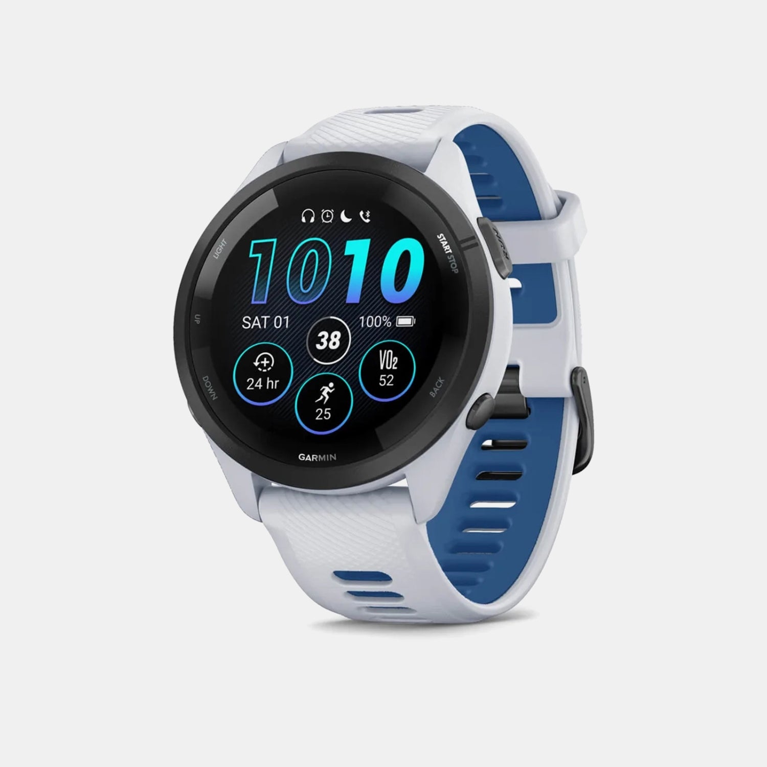 Forerunner® 265 Unisex Automatic Black Dial Digital Silicone Watch 010-02810-11 Forerunner 265