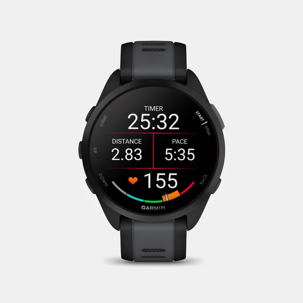Forerunner 165 Unisex Black Dial Digital Silicone Watch 010-02863-30