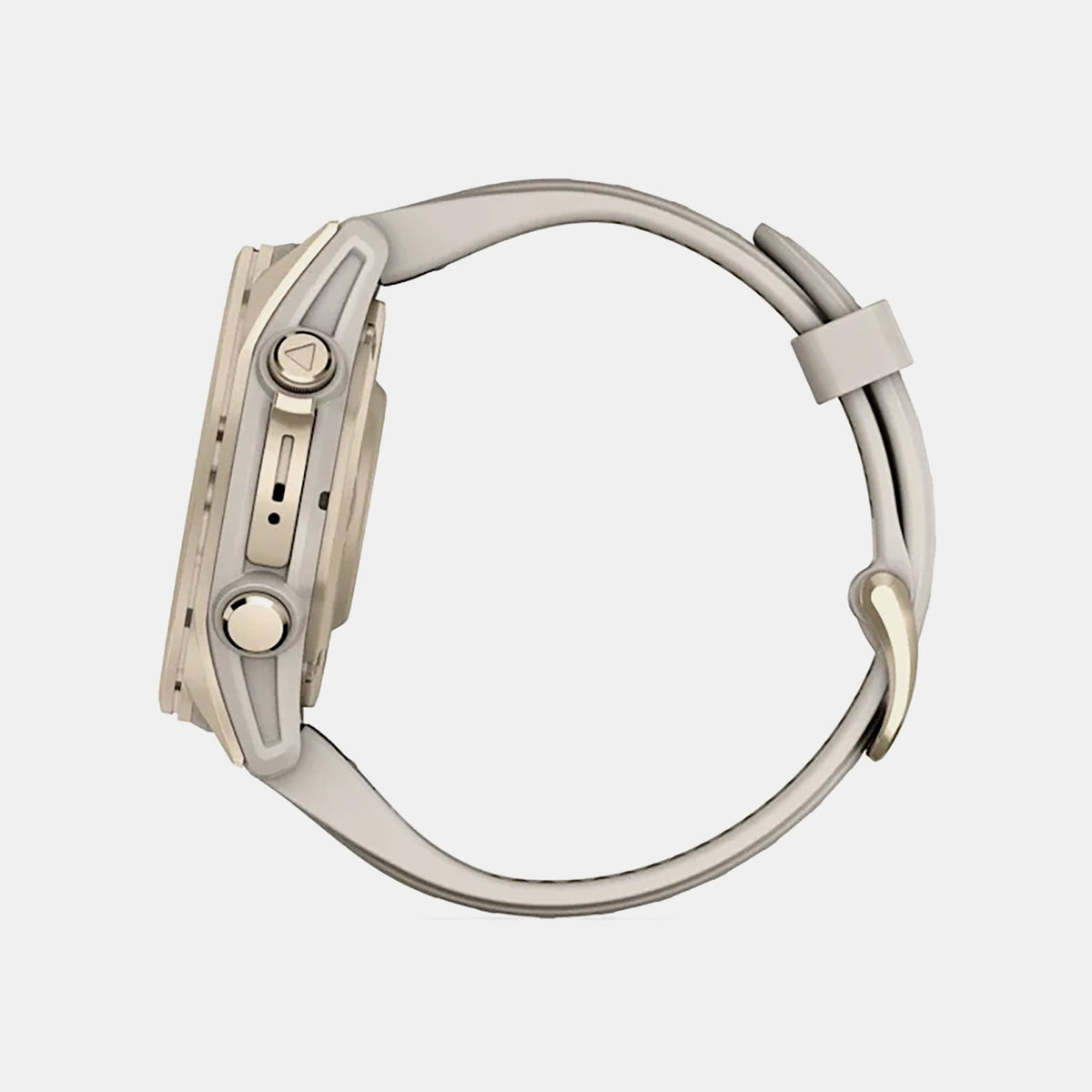 Garmin Fenix® 8 – 43 mm, AMOLED Sapphire, Soft Gold with Fog grey/dark sandstone silicone band