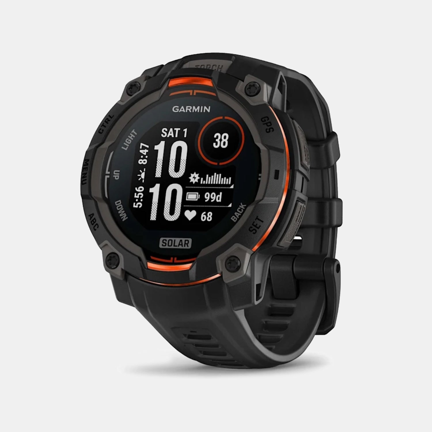 Fenix® 8 Men Digital Black Dial Analog Silicone Watch 010-02934-00 Instinct 3