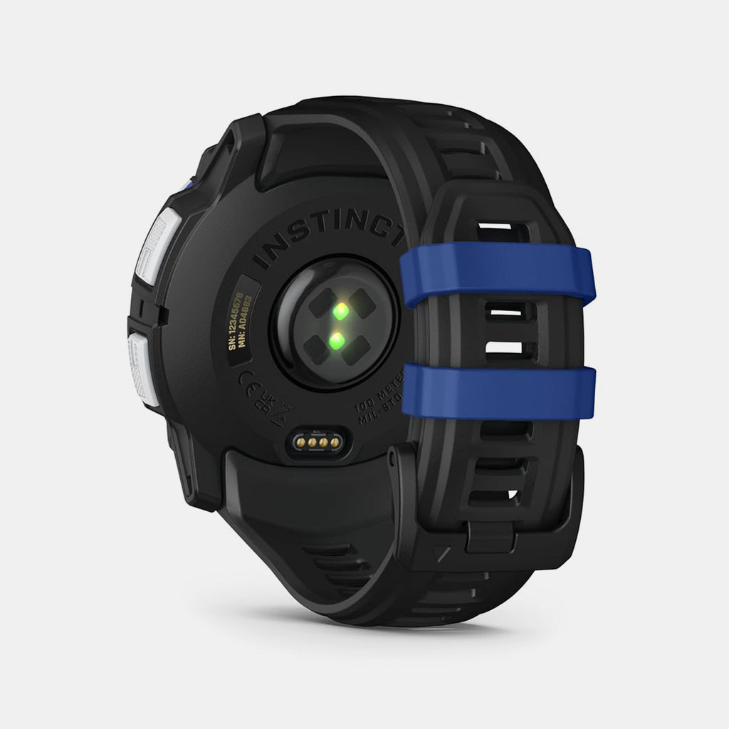 Instinct® 3 – 50 mm, Solar Whitestone with Black/Bolt Blue Band Smartwatch