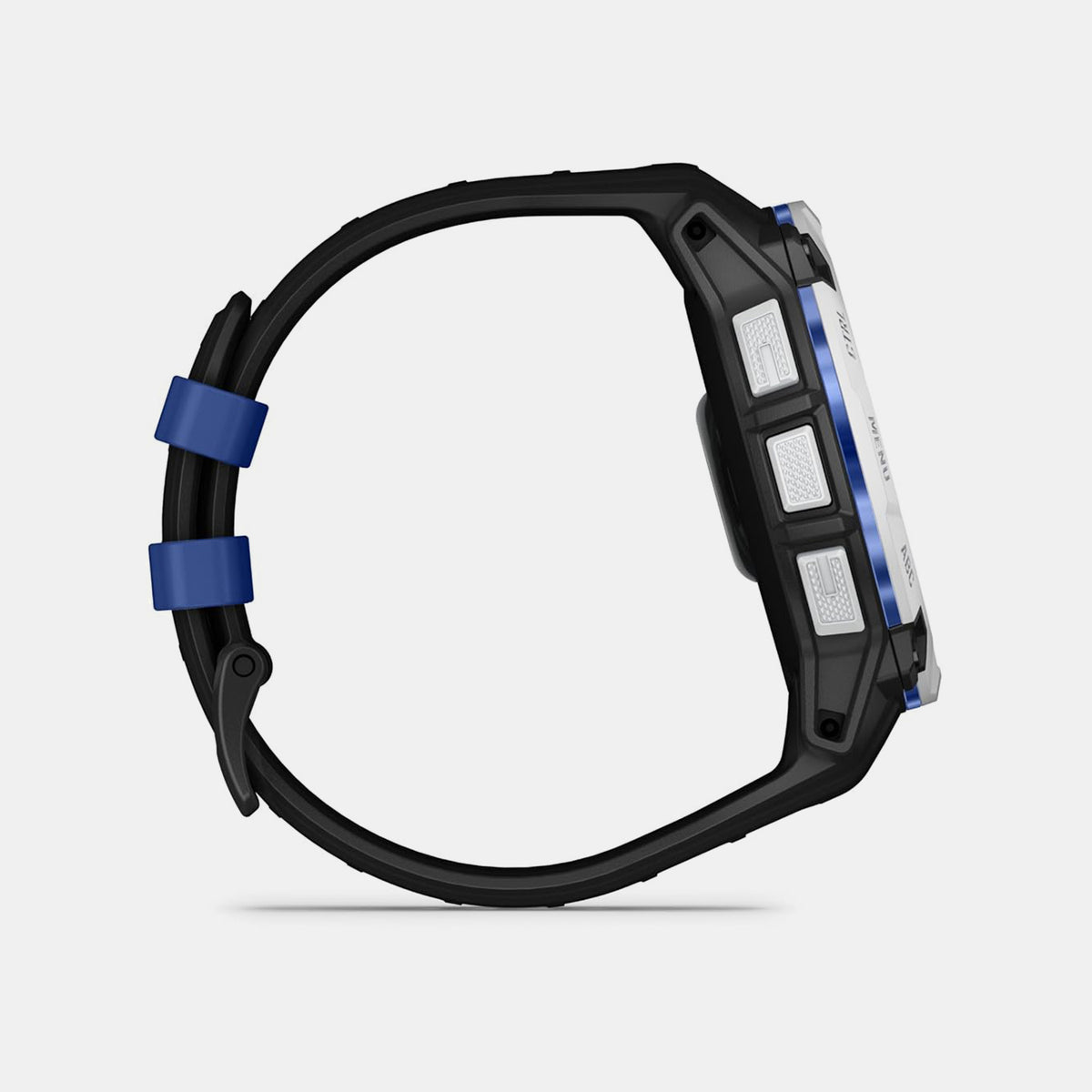 Instinct® 3 – 50 mm, Solar Whitestone with Black/Bolt Blue Band Smartwatch