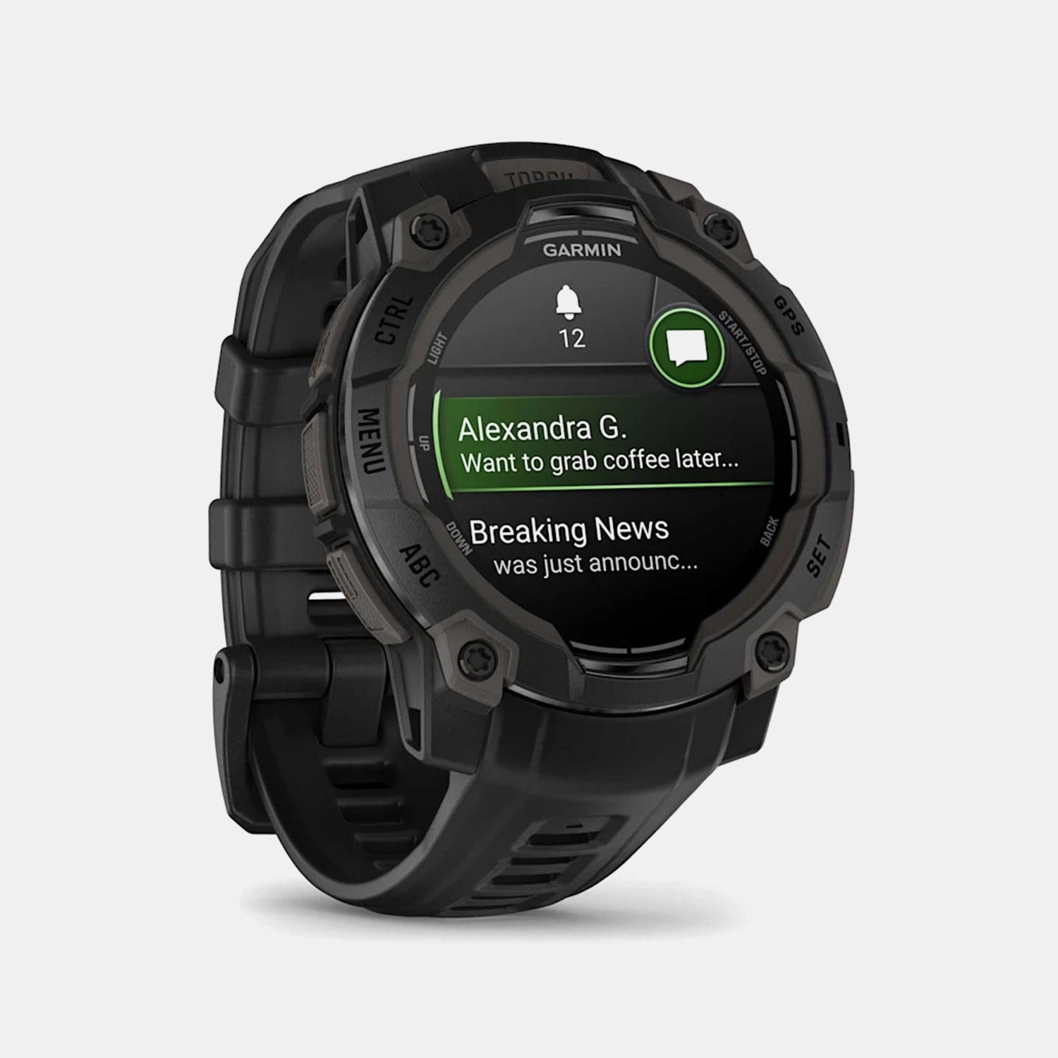 Instinct 3 Unisex Black Dial Digital Silicone Watch 010-02936-00