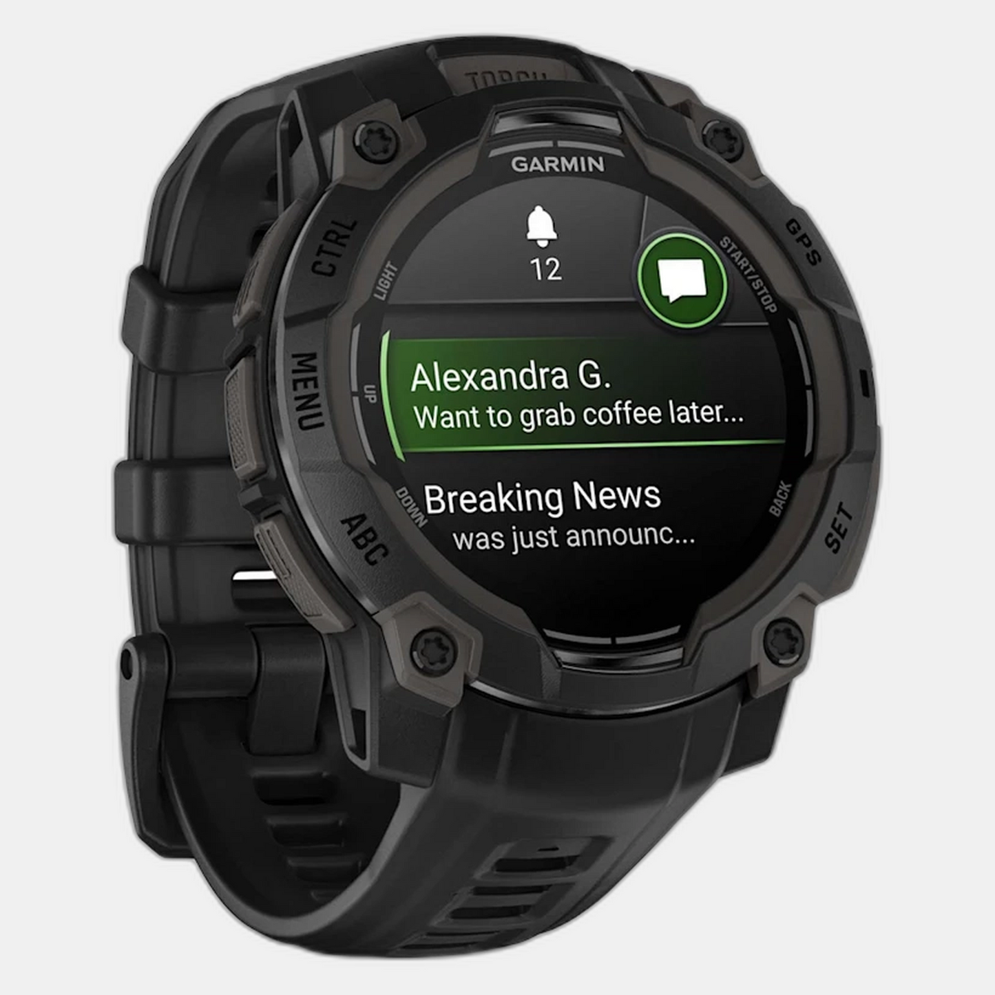 Instinct 3 Unisex Black Dial Digital Silicone Watch 010-02936-00