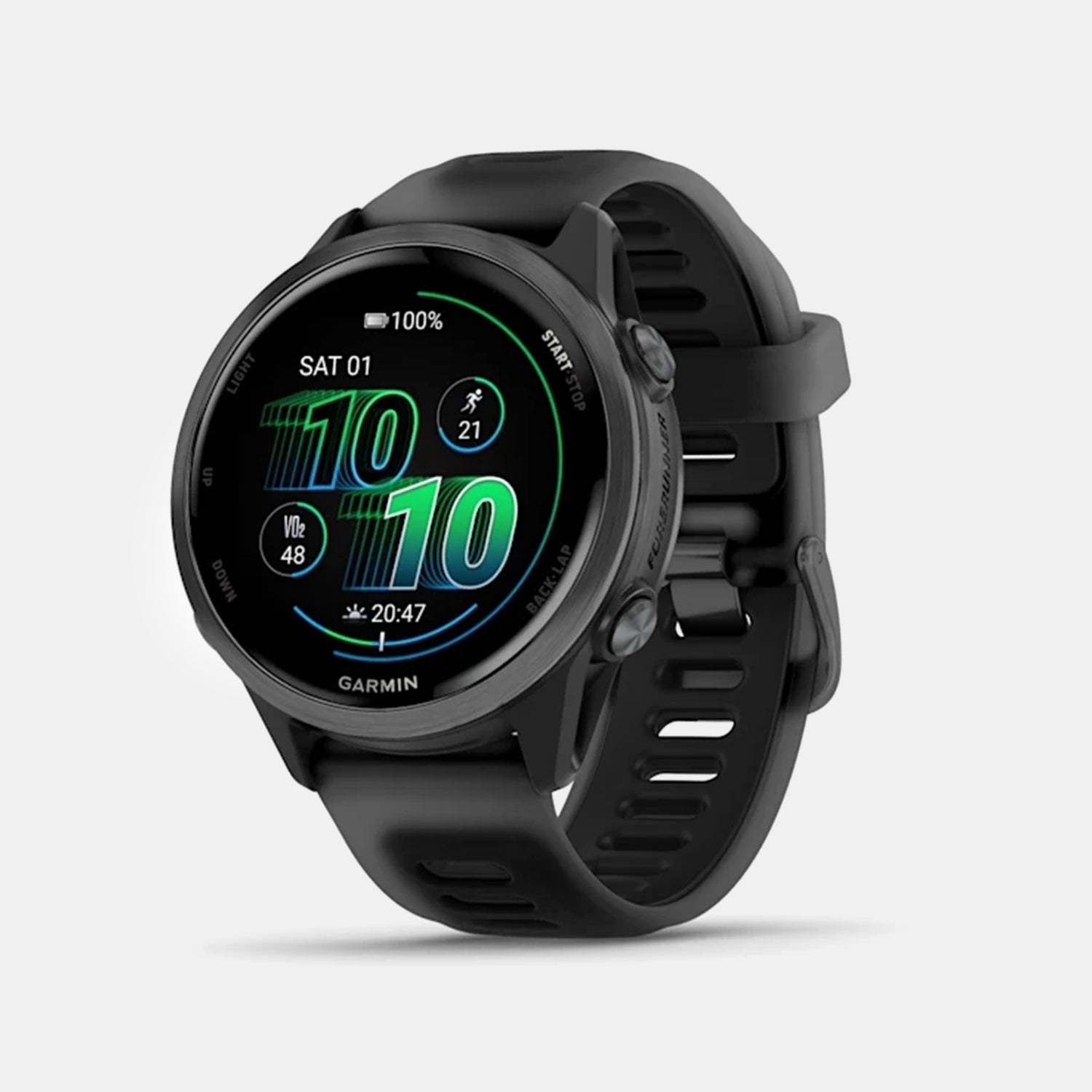 Forerunner 570 Unisex Black Dial Digital Silicone Watch 010-02970-00