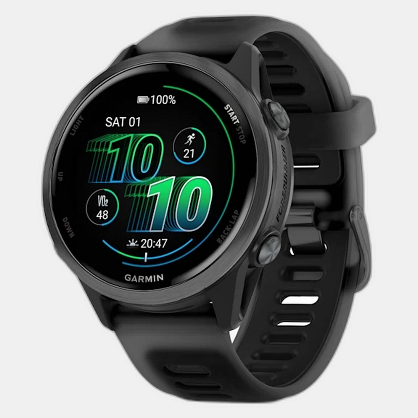 Forerunner 570 Unisex Black Dial Digital Silicone Watch 010-02970-00