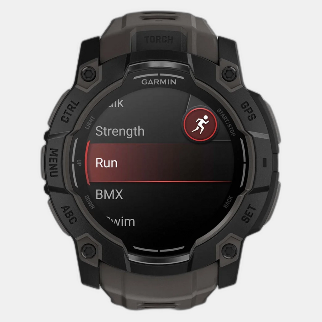 Instinct 3 Unisex Black Dial Digital Silicone Watch 010-03020-00