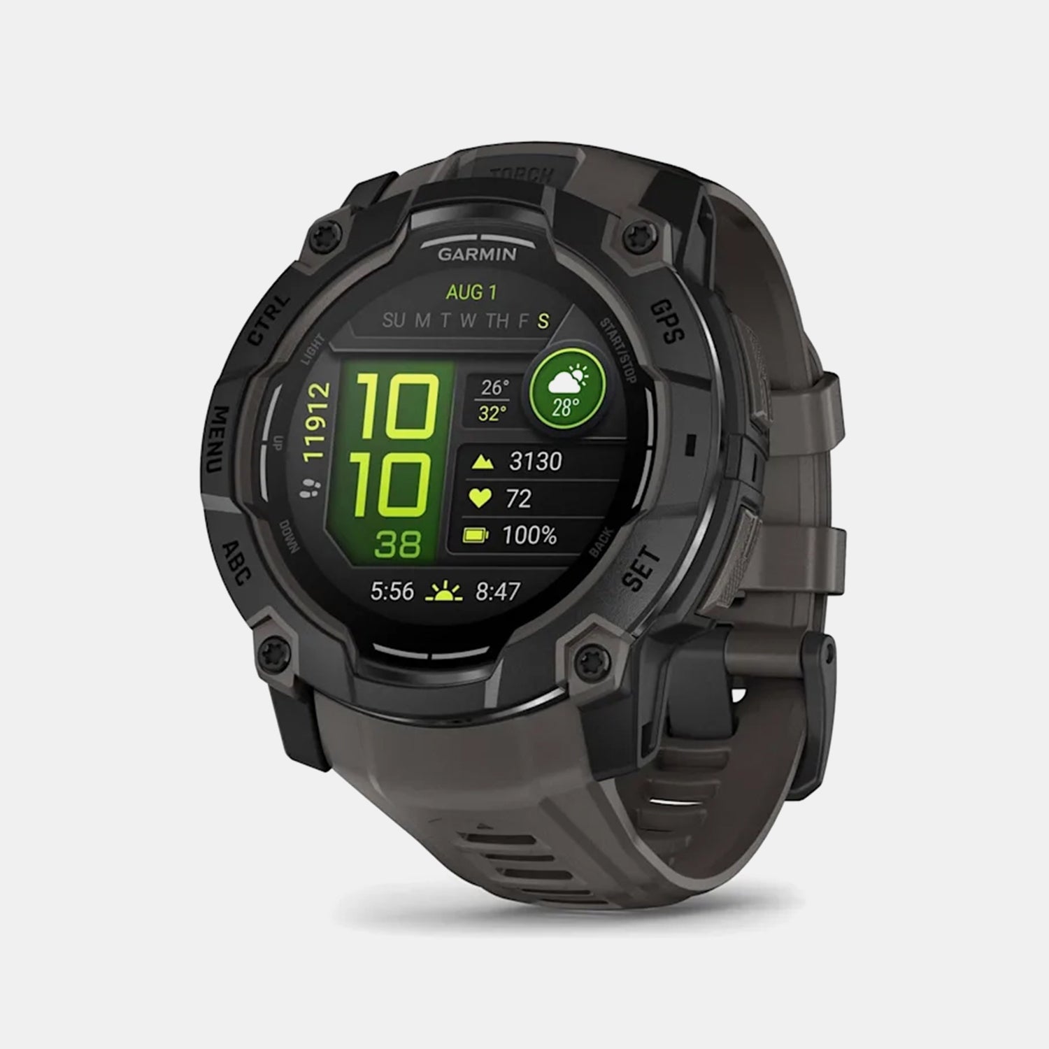 Instinct 3 Unisex Black Dial Digital Silicone Watch 010-03020-00